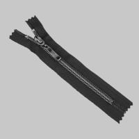 Молния спиральная декоративная неразъемная (пуллер прямой) 20 см Т5 серый/черный