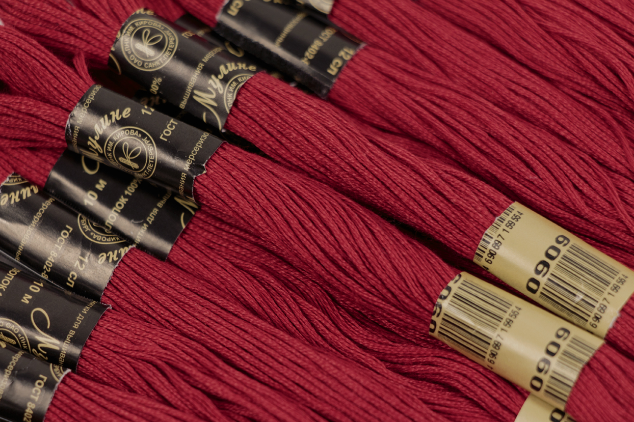 Нить для вышивания МУЛИНЕ, 10 м, 2,23 г, цвет 0909