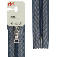 Молния спираль Riri, на люрексной ленте, неразъёмная, 6 мм, 18 см, цвет синий джинс 2518995/18/15001
