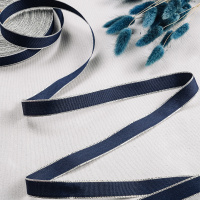 Лента лампасная репсовая 6# синий/серебро