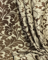 Ткань для штор блэкаут-димаут софт 2-х сторонний с рисунком WZGA1360-16 бежевый/темно-коричневый