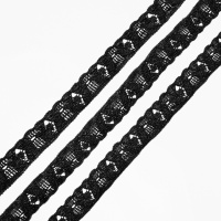 Кружево эластичное 3017 черный, 1.2 см