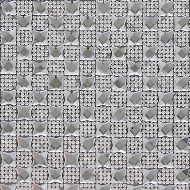 Стразы на листе 24х40см клеевые (квадрат 10х10мм) 41# серый/crystal