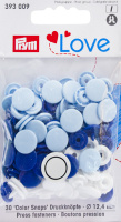 Кнопки Prym Love "Color Snaps" 393009 круглые белые, голубые, синие