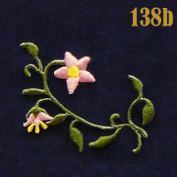 Аппликация клеевая 138b Цветок стебель серый