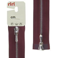 Молния металл Riri, ni, слайдер tropf, 4 мм, разъёмная двухзамковая, 80 см, цвет 2411, бордовый 3301120/80/2411