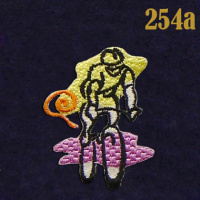 Аппликация клеевая Велосипедист 254a желтый