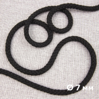 Шнур х/б (8х12) 7 мм черный (НФ) (1кг~=77м) (кг)