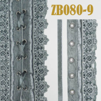 Тесьма кружевная для корсетов 9-ZB080 светло-серый