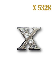 Буква объемная со стразами металлическая X 5328