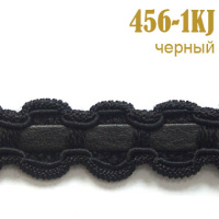 Тесьма вязаная с кожзамом 456-1KJ черный