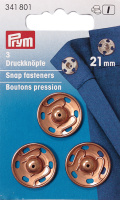Кнопки пришивные Prym 341801 латунь 21 мм розовое золото (3 шт)
