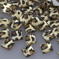 Стразы пришивные Квадрат 15*15 мм 40# леопард