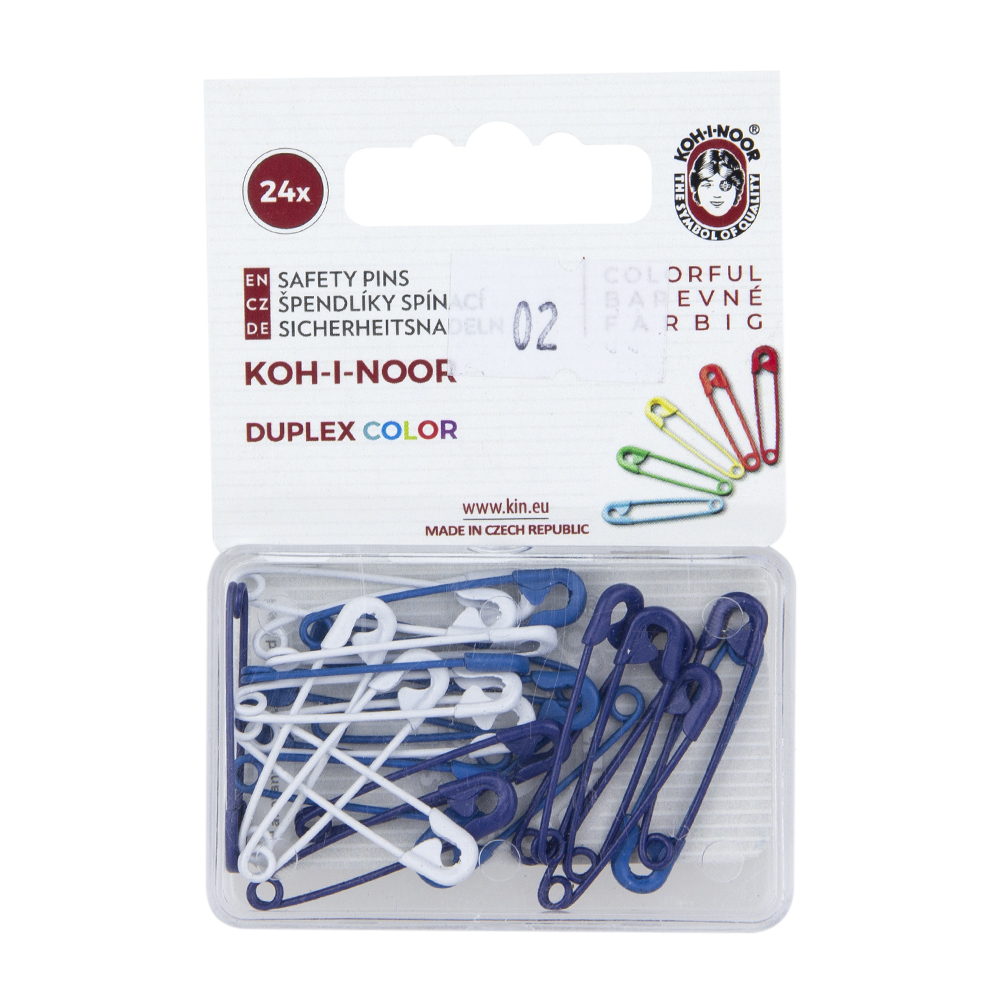 Булавка Koh-i-noor №1 (28х0,80 мм) цветная ассорти №2 (1981,1990,1950) (24 шт)