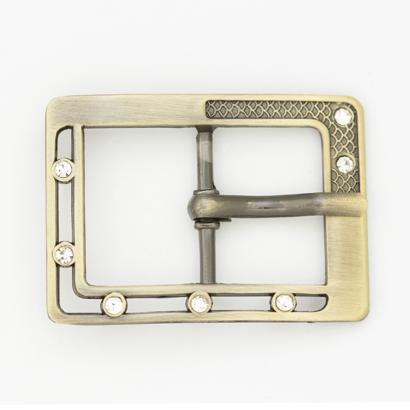 Пряжка металлическая со стразами