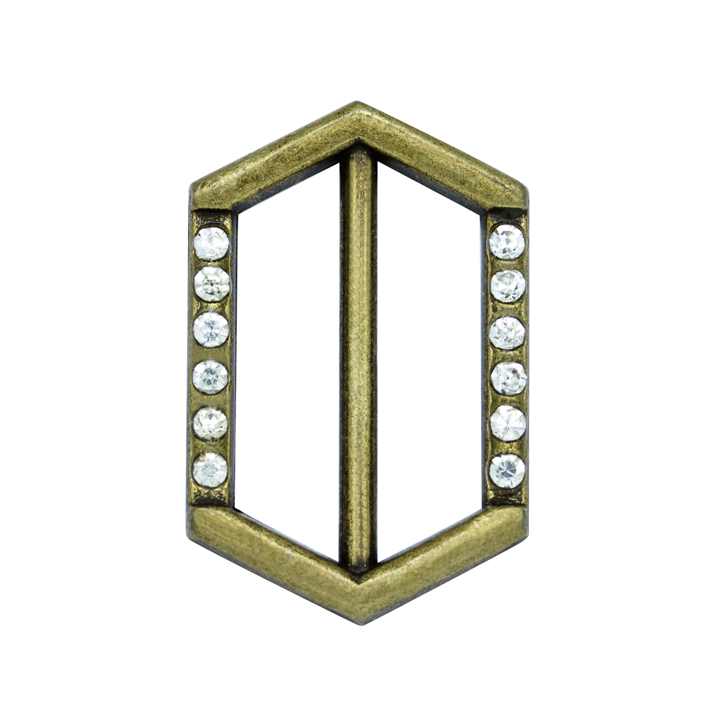 Пряжка металлическая со стразами