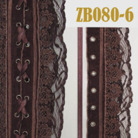 Тесьма кружевная для корсетов 6-ZB080 коричневый