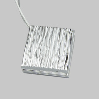 Магнит для штор на тросе "Кора дерева" 248MG - серебро глянец квадрат (47*47мм)