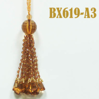 Кисти из бисера и стекляруса SM-A6-046(BX619)/3A коричневый