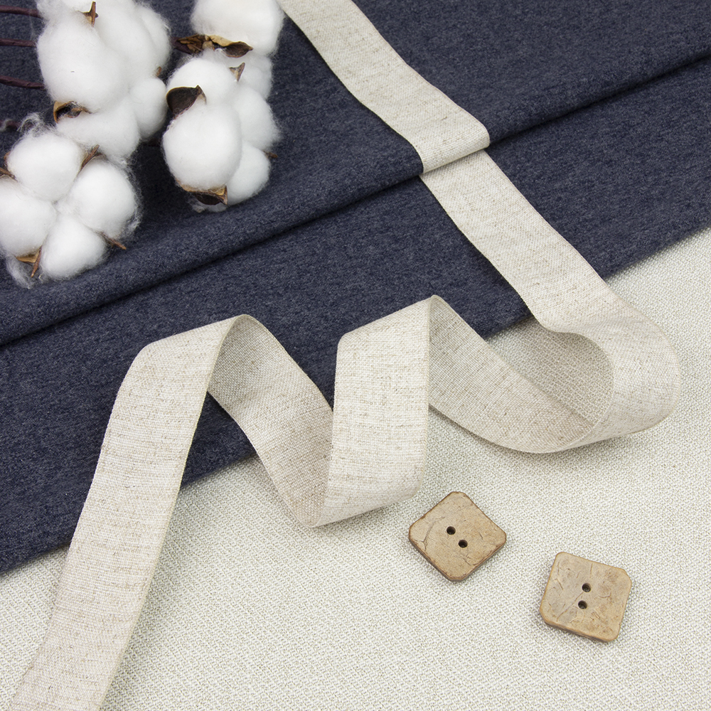 Тесьма отделочная 90953 льняной (шир. 30 мм, 2% ПЭ, 98% ПЭ/Вис/Лен)