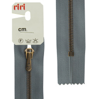 Молния металл Riri, am, слайдер hs4, неразъёмная брючная, 4 мм, 20 см, цвет 2121, серый стальной 3408790/20/2121