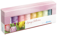 Набор с нитками silk finish "оттенки весны" в подарочной упаковке Amann-group, 8 катушек SFC8SPRING-K (8 катушек)