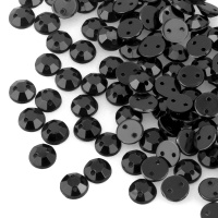Стразы пришивные пластиковые Круг 20 мм 1# черные