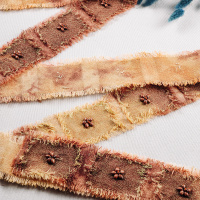 Тесьма декоративная с бусами Premium 365RS бежевый/коричневый