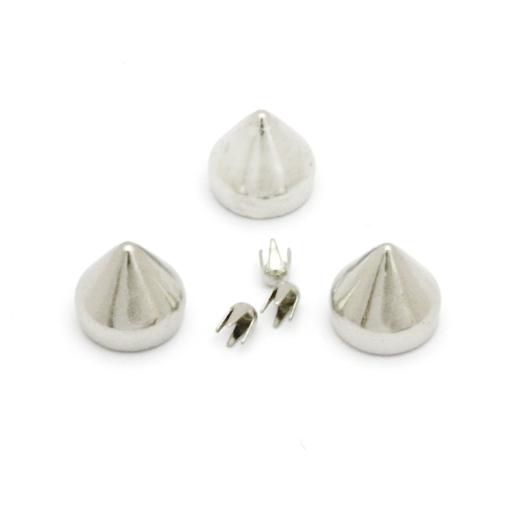 D185(9 мм) никель Украшение Шипы пластик (2000 шт.)