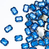 Стразы прямоугольные пришивные в металлической оправе