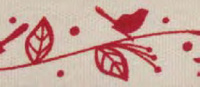 Лента хлопковая на картонной мини-катушке "птички на ветке" Hemline VR15.065 (5 м)