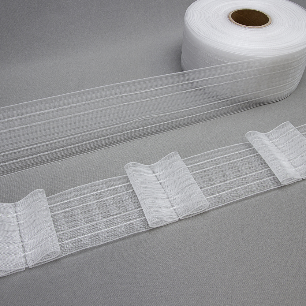 Шторная лента многокарманная 4485MP/Soft (1:2) Oz-is Premium прозрачная 8 см/50 м, Бантовая складка
