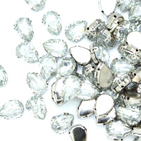 Стразы капля пришивные в металлической оправе