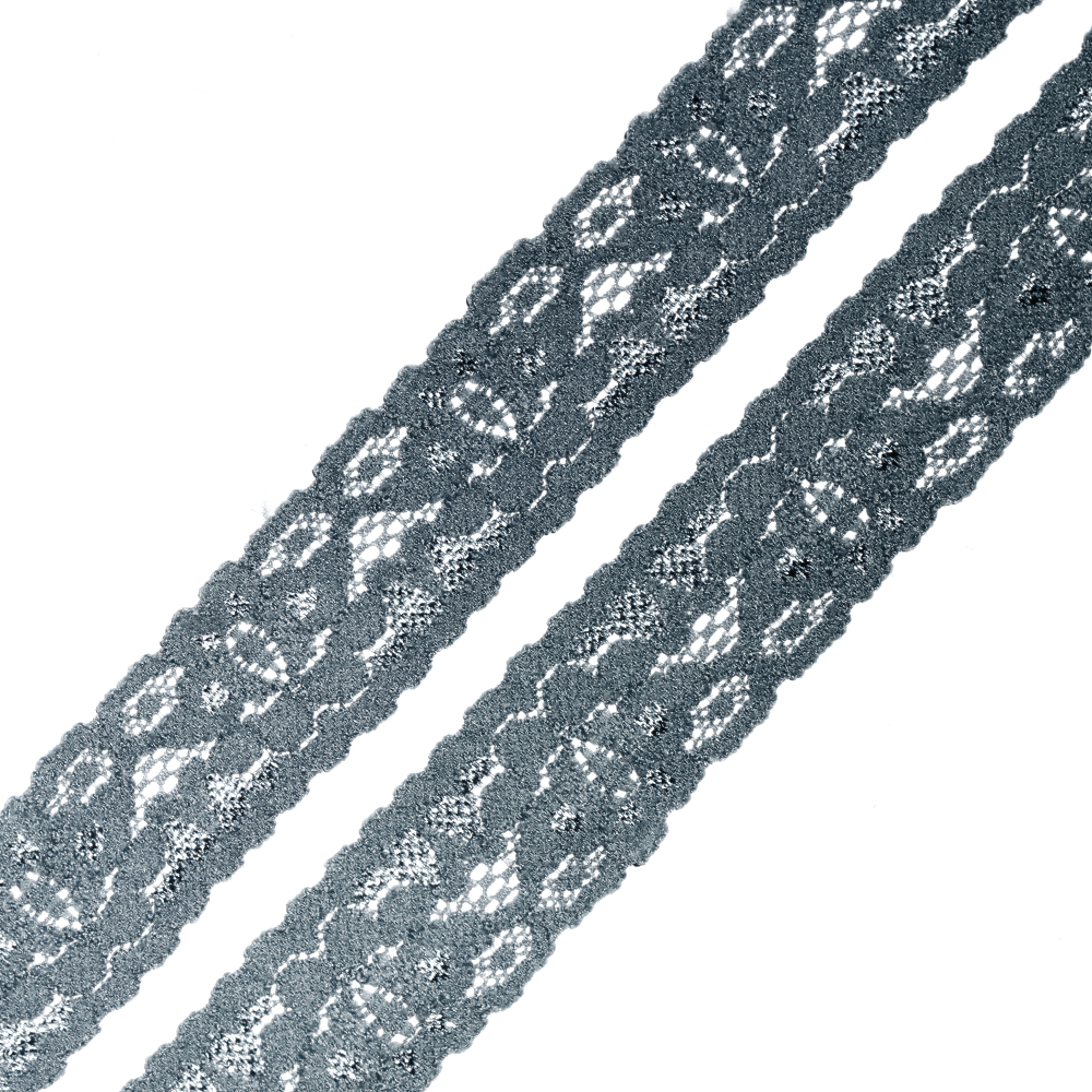 Кружево эластичное 9959 серый, 2.8 см