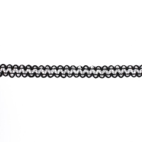Тесьма с люрексом UG1727-4# черный/серебро 12 мм