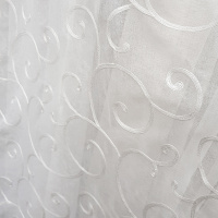 Ткань для штор тюль вышивка сутаж 80-36 белый высота 280 см