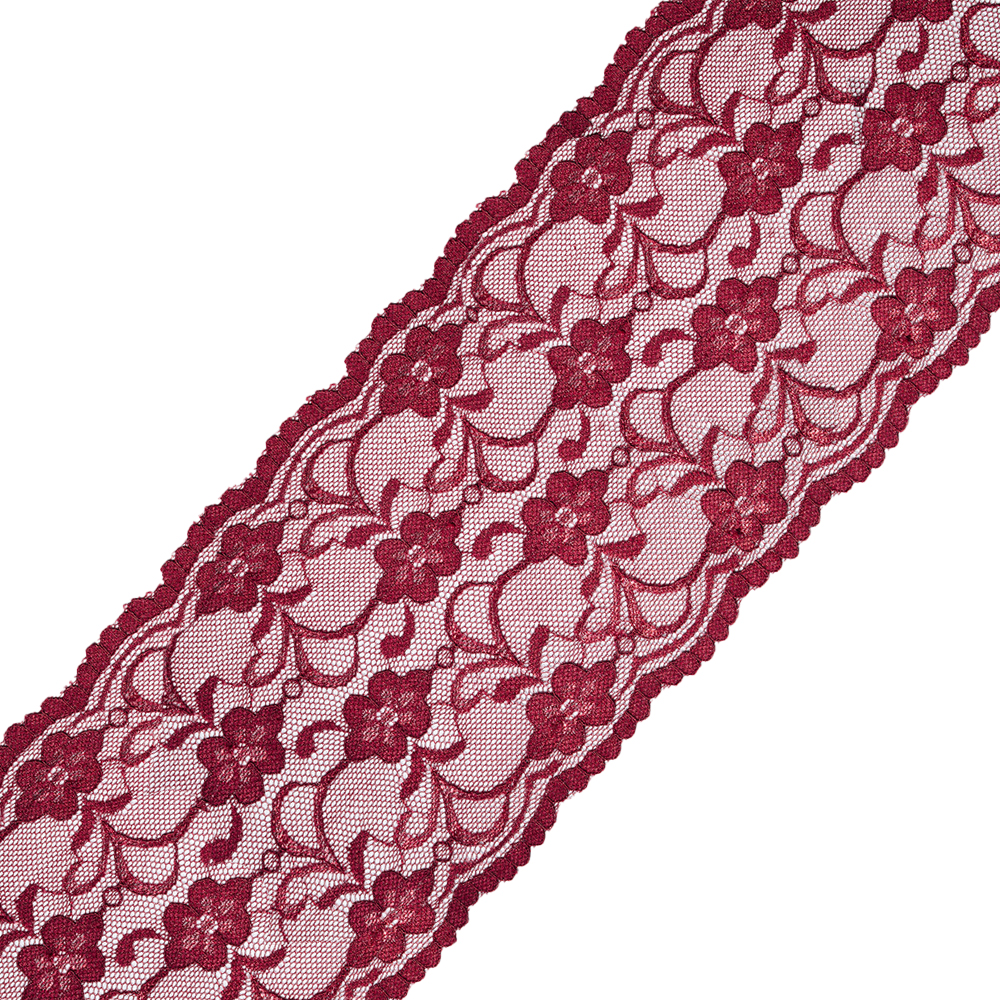 Кружево эластичное 2705-2 бордо, 16 см.