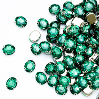 Овальные пришивные стразы в металлической оправе