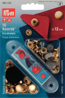Кнопки 390332 Prym "Anorak" золотистый 12 мм (10 шт)