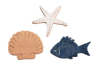 Набор декоративных элементов "рыбки Rayher, ракушки и морские звезды" 56914000 (1 блистер х 9 шт)