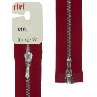 Молния металл Riri, ni, слайдер tropf, 4 мм, разъёмная двухзамковая, 80 см, цвет 2407, красный 3301120/80/2407