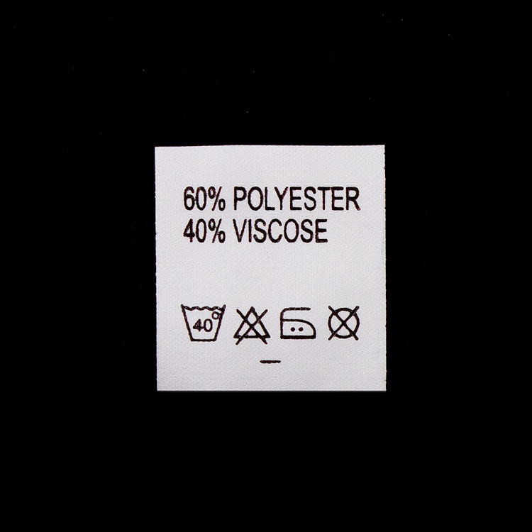 Ярлык на одежду - состав ткани 60% Polyester 40% Viscose (500)