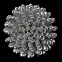 Цветок из кожзама HC1235-2 серебро