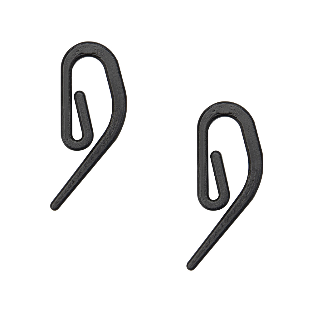 Крючок MirTex пластиковый УСИЛЕННЫЙ 008 черный "Улитка"