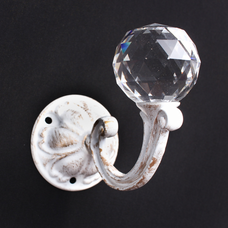 Держатель для штор и подхватов "Шар прозрачный" S-0803-5 Mirtex золото/белый