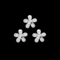 Украшение "цветок" пластик 10 мм - 1 прозрачно-белый