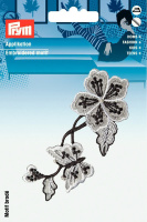 Аппликация 926534 Prym Цветок с бабочкой, черный/белый