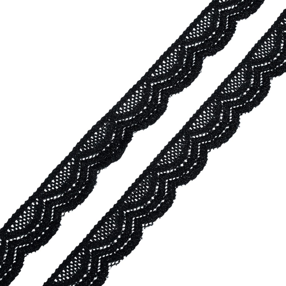 Кружево эластичное 6616 черный, 2 см.