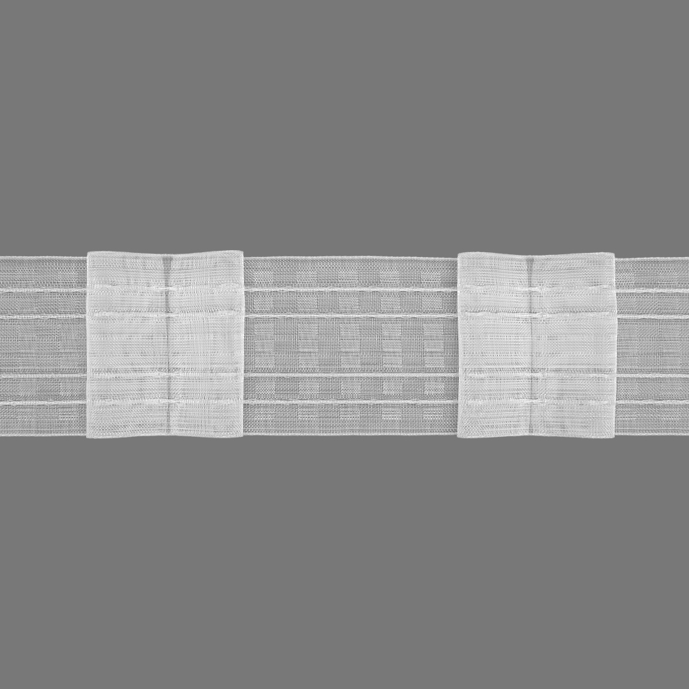 Шторная лента многокарманная 4485MP/Soft (1:2) Oz-is Premium прозрачная 8 см/50 м, Бантовая складка