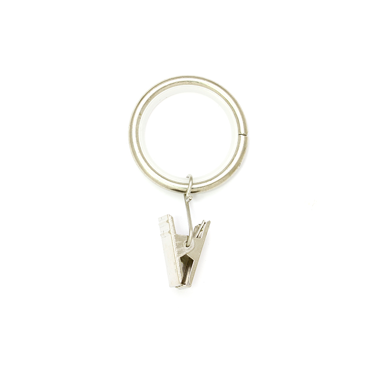 Кольцо тихое металлическое с крокодилом для карнизов диаметром 16/19 мм 128 хром глянец